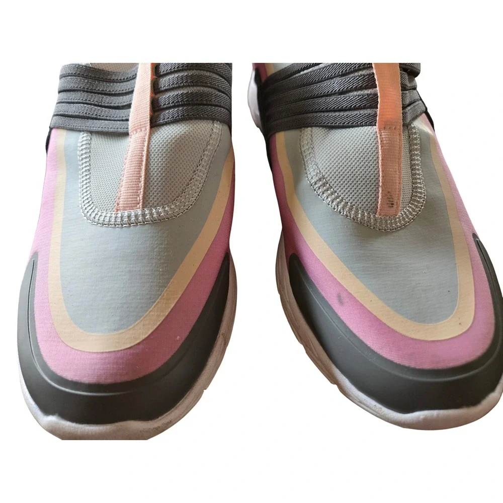 Vionic Vayda Womens 9 Wide Pink Grey Slip On Walking Sneakers Orthotic Shoes